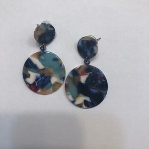 Blue Marble Earrings